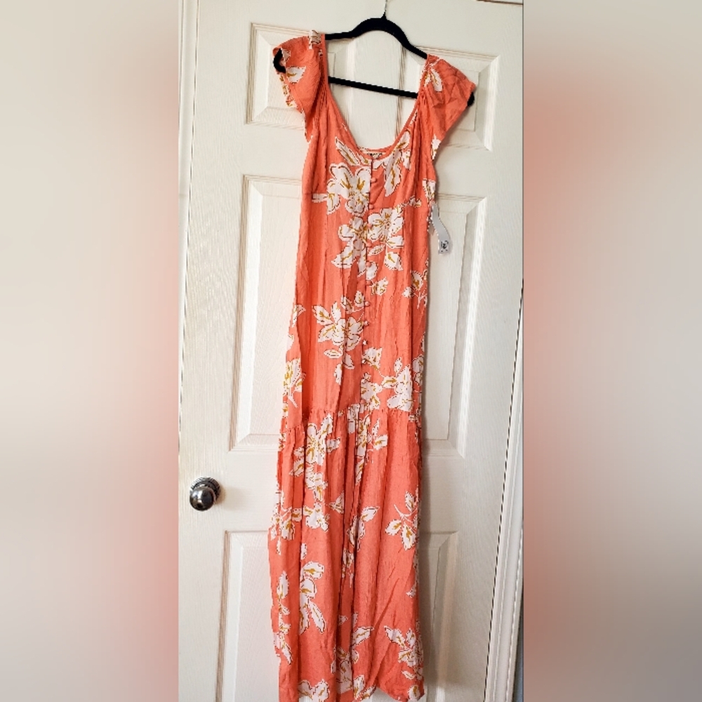 Rip Curl Coral and White Floral Dress